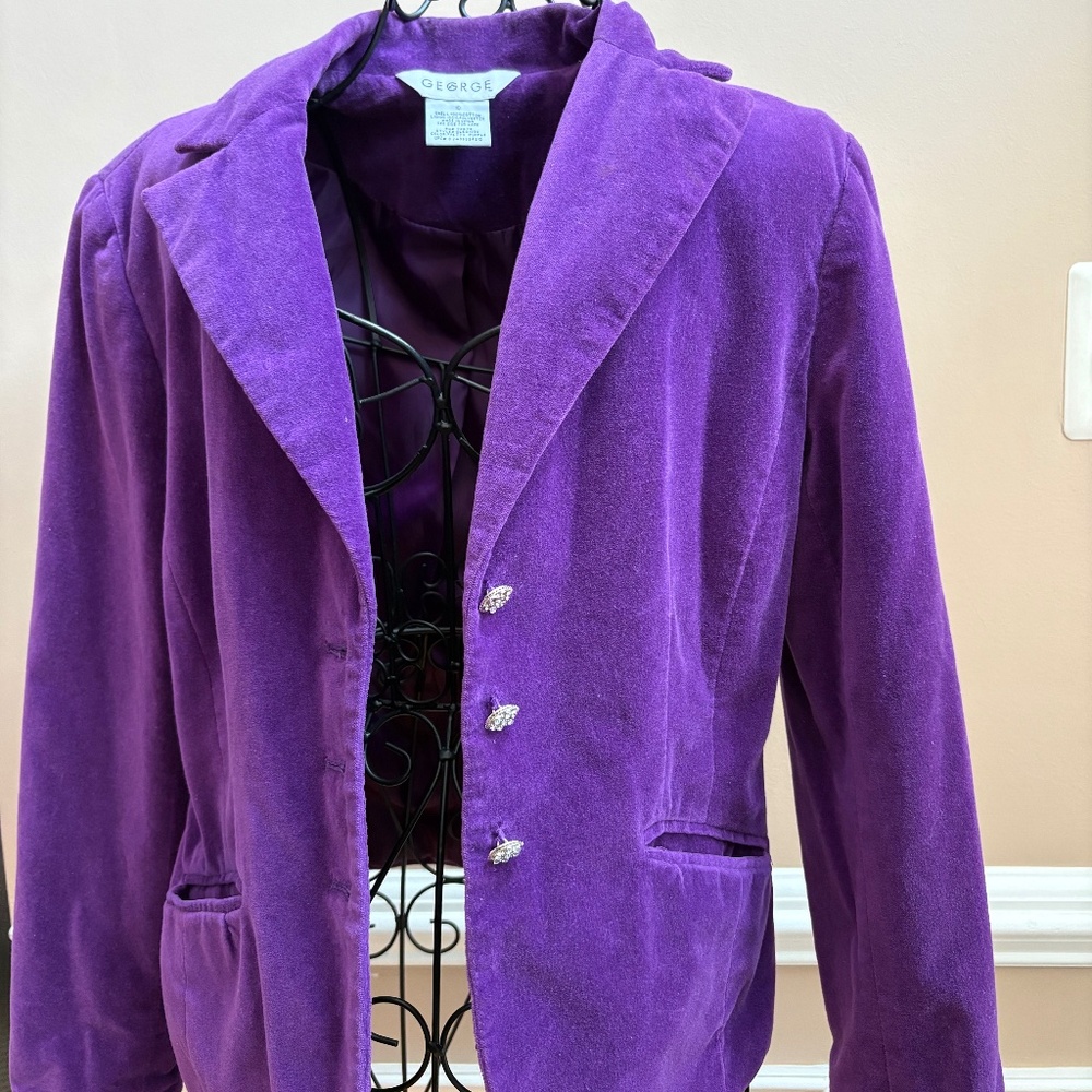 George Purple Velvet Blazer, size 10